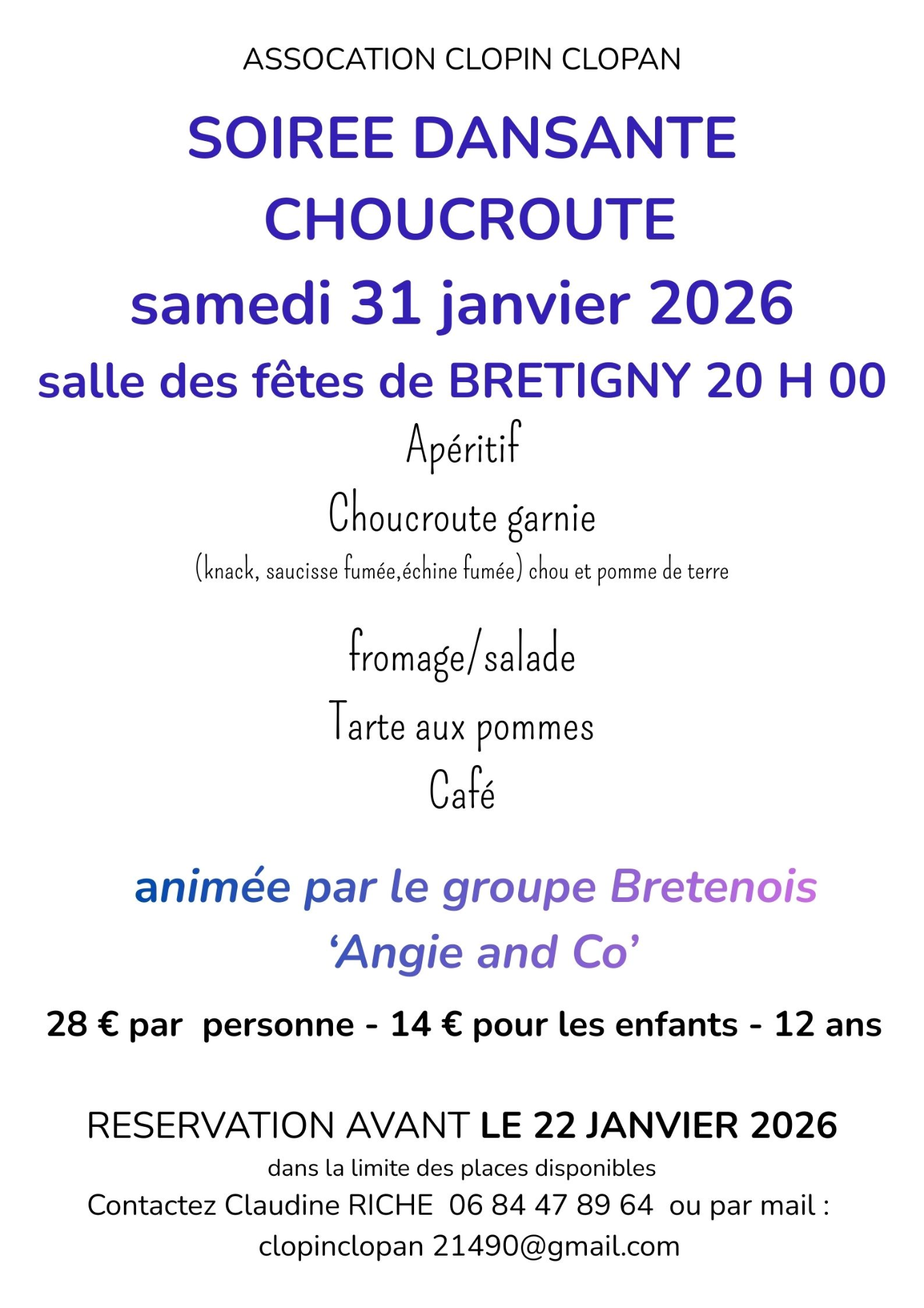 Soirée dansante choucroute