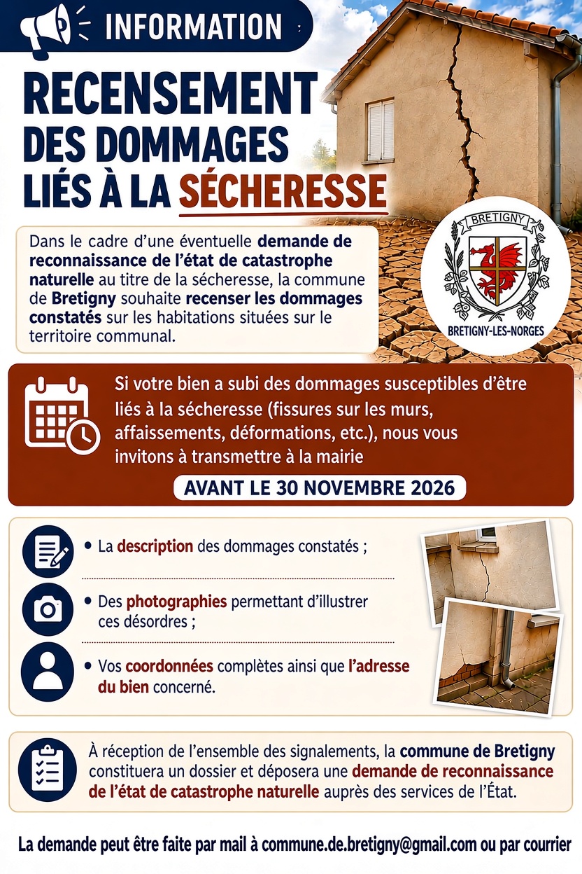 Recensement des dommages liés à la sécheresse