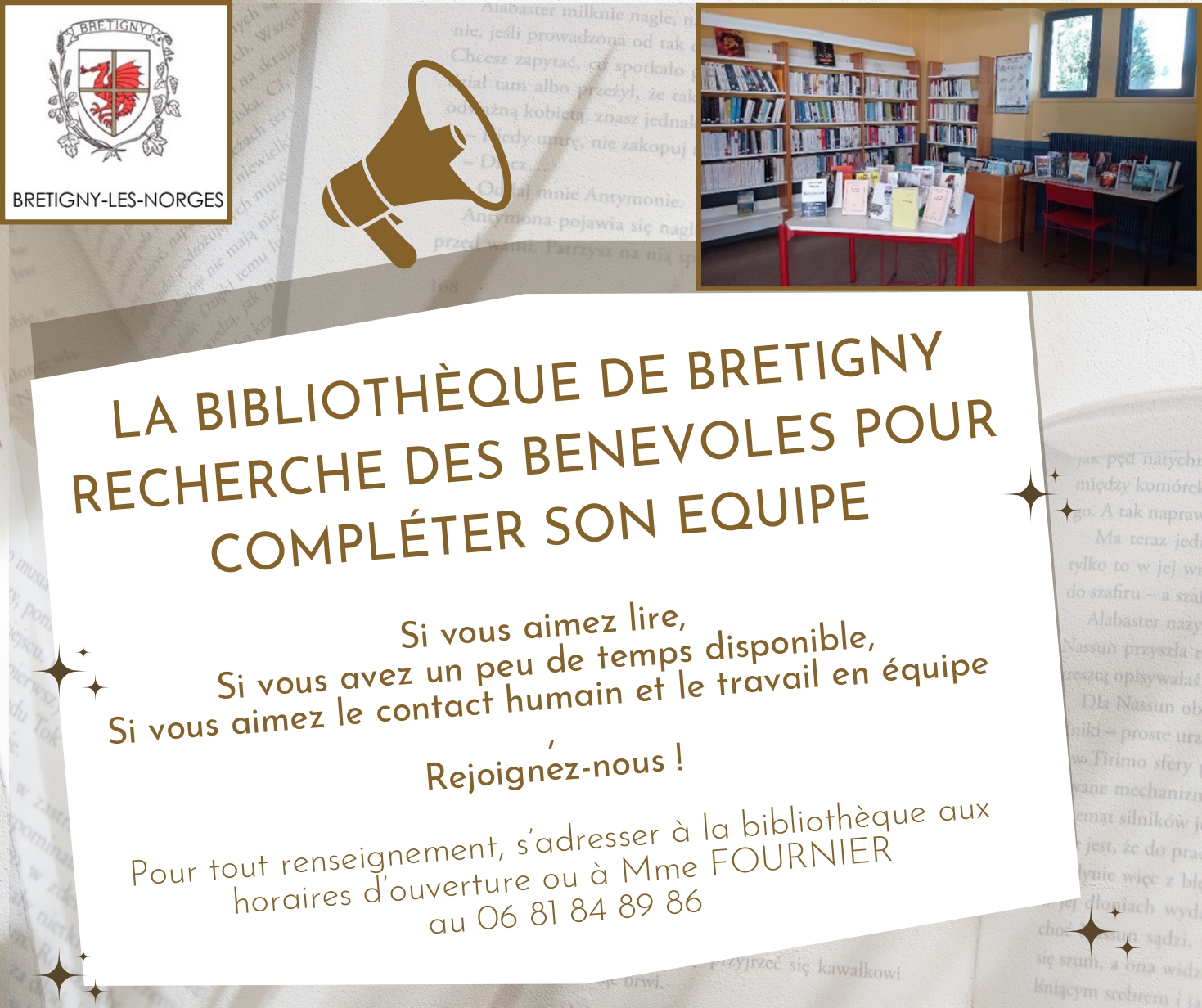 Bibliothèque recherche bénévole